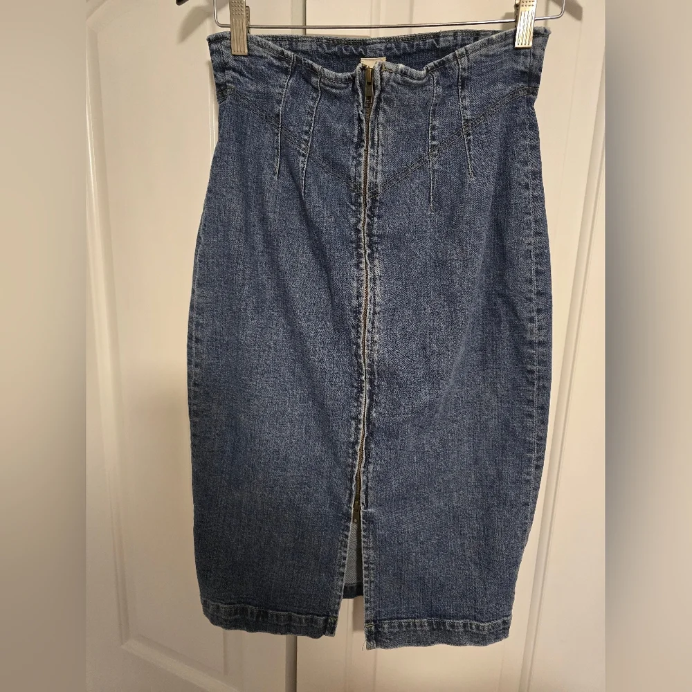 Rebecca Taylor La Vie High Waist Denim Pencil Skirt Size 29 - Picture 4 of 11